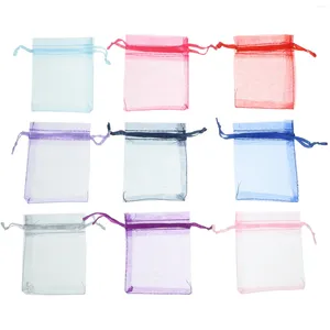 Embrulhado de presente 100 pcs mini saco de organza branca saco de cordas de jóias favores de jóias pequenas bolsas de saqueta sachet