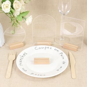 1st Transparent Acrylic Table Sign Wedding Banket Party Place Card Holder Office Desk Meny Photo Postcard Clear Display Stand