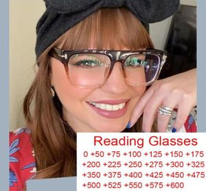 Solglasögon mode läsningsglasögon kvinnor män varumärke designer brun lutning glasögon stora fyrkantiga blå ljus punkter 2sunglasses4541618