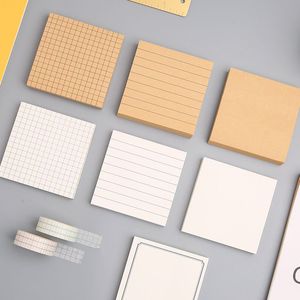 Sticky Post It Notes Memo Pad Notepad Bookmark Khaki White Kawaii Design Sticker Office School Students Stationery Supplies