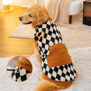 Roupas de roupas para cães Padrão verificado Roupas de design de duas pernas com bolsos macios e confortáveis suprimentos de pulôver de animais de estimação