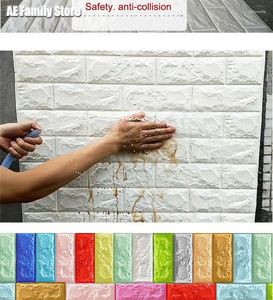 壁紙3D壁紙レンガの壁ステッカーリビングルームのためのステッカーを覆う装飾泡