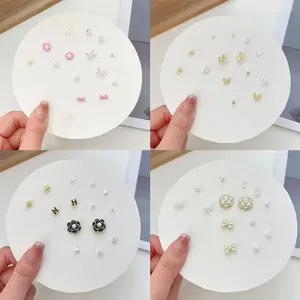 Stud Earrings Temperament Delicate Trendy Exquisite Small One-week Set Cute Sweet Alloy Ear Studs Jewelry Accessories For Women Gift