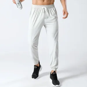 Pantaloni da uomo 2024 Trend di moda estivo di fascia alta gambere di seta ghiacciata traspirante allacciata e versatile bella guardia casual