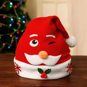 Beanie/Skull Caps Weihnachtsdekorationen Weihnachtsdekorationen 2024 Erwachsene Kinder Hats Hats Santa Neuheit Funny Party Hut mit Cartoon Design Holiday Kopfbedeckung