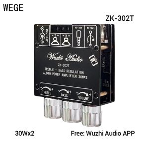 Amplifiers Wege Zk302t 30wx2 Treble Bass Tone 2.0 Channel Stereo Bt 5.1 Digital Power Amplifier Board Amp Wuzhi Audio App Lullaby Music