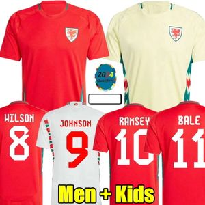 2024 World Wales Mens piłka nożna Wilson Johnson Ramsey Bale Williams James Rodon Allen Moore Roberts Davies Football Shirt Short Sleeve