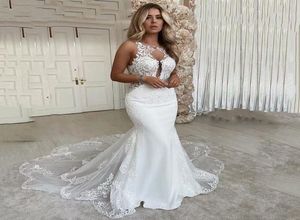 Seksowne Amelia Sposa Pełne koronkowe aplikacje Suknie ślubne syreny 2021 KECIK KAPLICKA KAPLICA PLUSE SIORE Backless Party Małżenki Gowns1873759