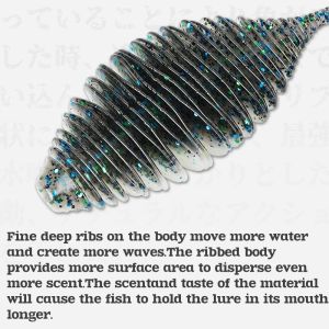 TSURINOYA Bellows Gill Soft Worm Fishing Lure 2.8in/7.2g 3.8in/14.2g TRILOBITE Texas Rig Artificial Bass Pike Silicone Baits