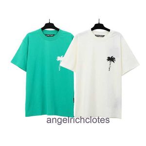 High end Designer clothes for trendy Pa Angels coconut tree letter printed short sleeved tshirt for men and women high street half sleeved shirt with trademark tag 1:1
