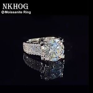 Real 2 Karat 8mm Ehering für Frauen 925 Sterling Silver Band D Farbe VVS Diamond Engagement Feinen Schmuck mit GRA240327