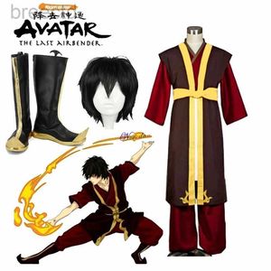 Anime -Kostüme Avatar Der letzte Airbender Zuko Cosplay Kostüm Kings Prince Uniform Anime Aang Zuko Cosplay Schuhe Perücke für Halloween Party 240411