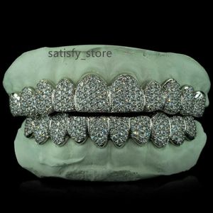 Blues rts bling gelado fora de dentes moissanite Grillz Sterling Silver S925 MOISSANITA CUMPELA MOISANITA GRILLZ