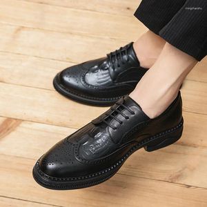 Sıradan Ayakkabı Erkek Brogues Erkekler Giyinlik Orijinal Deri İtalyan Cilt Zarif İş İçin Lüks Sosyal Erkek