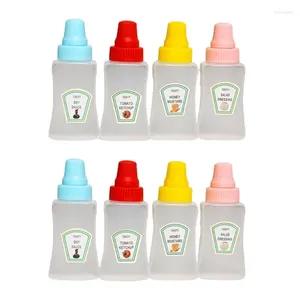 Aufbewahrung Flaschen 8pcs Tragbare Mini Ketchup -Flaschen -Gewürzküche kleine Sauce -Salat -Spender für Kinder