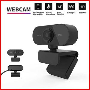 Webcams 1080p HD Mini webcam com interface USB de microfones suporta o computador de desktop de laptop adequado para a conferência de chamadas de vídeo ao vivo