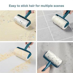 Tearable Roll Paper Sticky Roller Dust Wiper Pet Hair Clothes Carpet Tousle Remover Portable Replaceable Cleaning Brush Tool