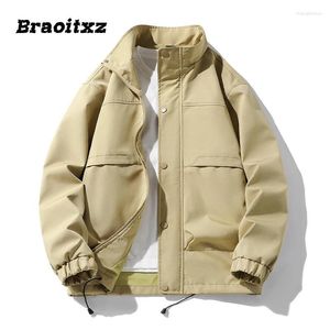 Jackets masculinos Men Primavera Autumn Moda casual Stand Stand Collar Casaco Compras Viagem de Casais Trendy Casacos de Trabalho