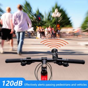 Canna da bici da bici da bici da 120 dB con corni di bici audio di avvertimento con campana di allarme audio per il ciclismo