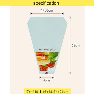 クリアサンドイッチバッグ200pcs高透明なプラスチックフードパッケージバッグベーカリーパッキングサンドイッチトライアングベイクドクッキーポーチ