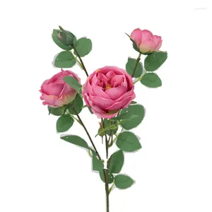 Dekoratif Çiçekler 5 Branhces Slik Roses Yapay Düğün Partisi Romantik Dekorasyon Sevgililer Günü Hediyesi Articial Karışık Renk