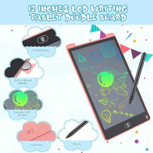 Writing Tablet for Kids 8.5/10/12 Inch Colorful Doodle Drawing Tablet LCD Screen Doodle Pad Portable Drawing Board for Kids