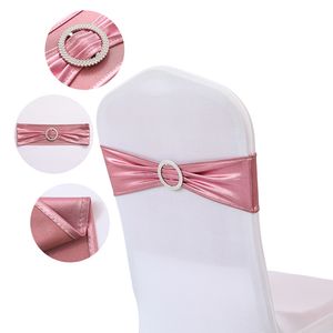 10pcs/50pcs Wedding Party Przewodniczący Szarfy Bow Okładka Krzesło Węzeł Krzesło Z Kurek Bow Town for Banquet Event Decor