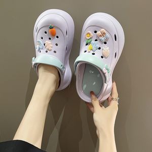 Summer Women Slippers Pop Sandals 5.5 cm Platform Clogs Thick Sole Slippers Sweet Flip Flop Garden Shoes Casual Shoes For Female