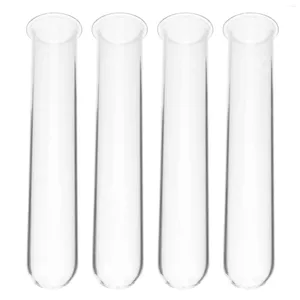 Vases 4 Pcs Hydroponic Test Tube Vase Terrarium Floral Tubes Clear Glass Accessories Propagation Station Desk