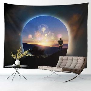 Theme Tapestries Cave Tunnel Tapestry Dream Wall Hanging Kawaii Room Landscape Tree Wall Tapestry for Bedroom Home Decorations Aesthetic R0411