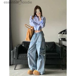 Women's Jeans Womens Blue Goods Jeans Bag Vintage High Waist Jeans Harajuku Jeans Shorts 90s Y2k Japanese 2000s Style Clothing 2024 C240411