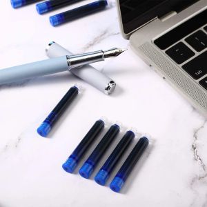 50pcs Fountain Pen Mürekkep Kartuşları Mavi Siyah Kırmızı Mürekkep Renkleri, 50 Doldurma Mürekkep Kartuş Seti, 3.4 mm delik çapı