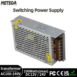 AC100-240V Switching Power Supply DC 12V 24V 100W 8.3A 4.2A Transformator för LED-lätta remsor 12 24 Volt Adapter