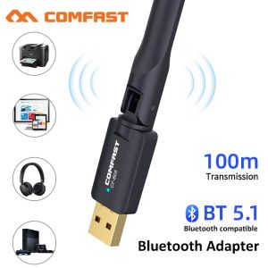 Adattatori/Dongles Comfast 100m USB Bluetooth 5.1 Dongle Adapter per PC Speaker Wireless Mouse Music Ricevitore Audio Transmiter Bluetooth 5.1