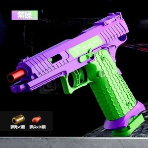 Sand Play Water Fun Automatic Decompression Radish Gun Desert Eagle 2011 Pistol Continuous Shell Ejection Tom Hang Revolver Toy Gun Boys Gift L47