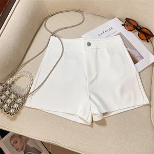 Fashion White High Waist Wrap Hip Aline Shorts Women Summer Black Slim Wideleg Short Pant Office Lady Casual Trend 240411