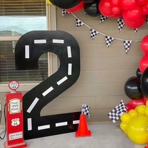 Processors 73cm Number Mosaic Board Customize Diy Large Digit for Racing Car Birthday Party Backdrop Decorations Kids Baby Shower Decor