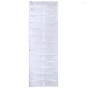 Storage Bags 26 Large Pocket Over The Door Hanger Shoes Organizer Closet Shelves Rack Hanging Space Saver(White) Boot