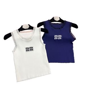 Yaz İnce Örgü Yelek Tasarımcı Mektupları Jakar Örgü Kafisole Organza Örgü Yelek Kadın Tank Tops Tanklar Tees