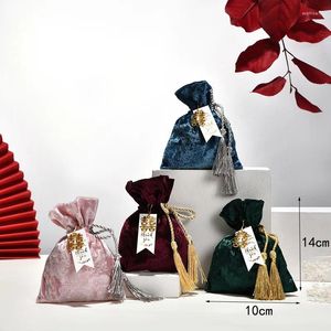 Wrap regalo 2024 sacchetta di zucchero di velluto Creative Wedding Candy Boxes Boxes per baby shower per le forniture per feste forniture per eventi borse da commedia