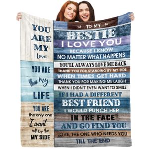 Nome personalizado para o melhor amigo presente de aniversário para mulheres presentes de amizade feminino exclusivos para a melhor amiga Fannel Throw Blanket Christmas Gifts