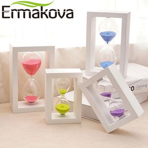 Ermakova 45/60 minut biały drewniany piasek Timer Sandglass Hourglass Sand Clock Timer Clock Kuchnia, biuro, szkolny prezent dla dzieci