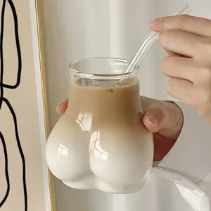 Weingläser lustig sexy niedliche Bugklassbecher ICE Milk Tea moderne einfache Haushalt kreative Hochtemperaturfestigkeit Persönlichkeit