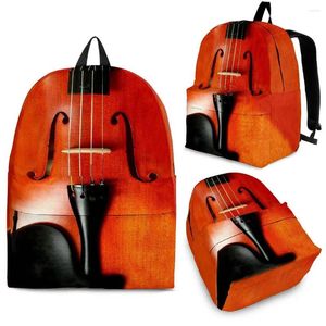 Sırt çantası Yikeluo Retro Cello 3D Baskı Gençlik Boş Zaman Seyahat Çantası Müzik Aşıkları Zip ile Özel Hediye Öğrenci Ders Kitabı İhtiyacı Var