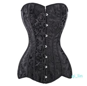 Damen Bustiers Lange Torso Korsetts billig schwarz weißes Korsett Overbust Taille Slimming Blumen Bustier Plus Größe XS6XL5512045