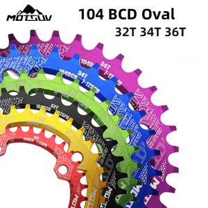 Motsuv Oval Chainring 104BCD for Shimano MTB自転車自転車チェーンリング32T 34T 36Tトゥースプレートチェーンホイール104 BCD