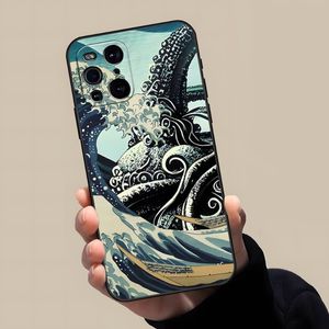 The Big Wave Of Kanagawa Phone Case For OPPO A16 A54 A57 A74 A54 A97 A53 Find X3 X2 X5 RENO 8 6 7 4 Pro Plus Black Cover