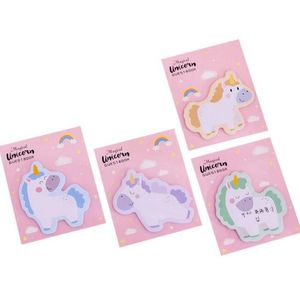 Unicórnios fofos moldam notas pegajosas Kawaii Cartoons Girls Memons Pads