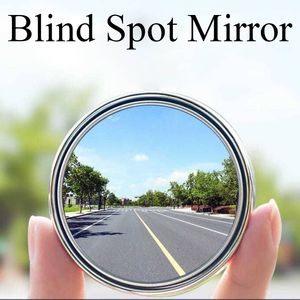 2st bilkonvex Blind Spot Mirror Round Frame vidvinkel 360 graders justerbar klar bakre Auxiliary Mirror Driving Safety