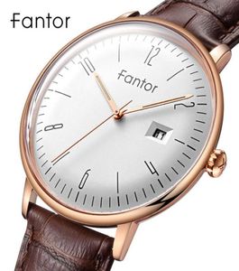 Fantor Minimalist Classic Men Watch Relogio Masculino Luxury skórzany zegarek dla mężczyzny Luminous Hand Date Quartz zegarki LJ2011187889906